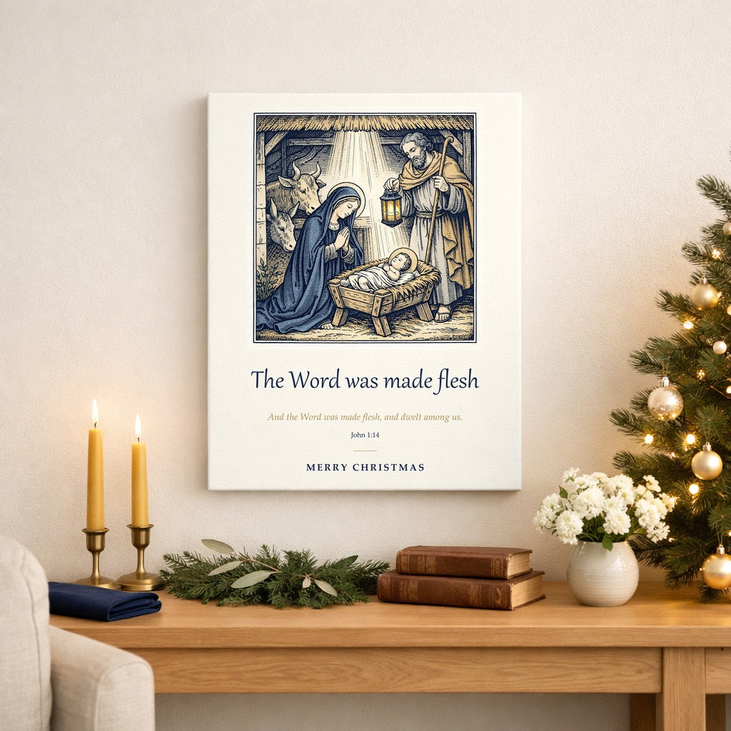 The Word Was Made Flesh Nativity Canvas