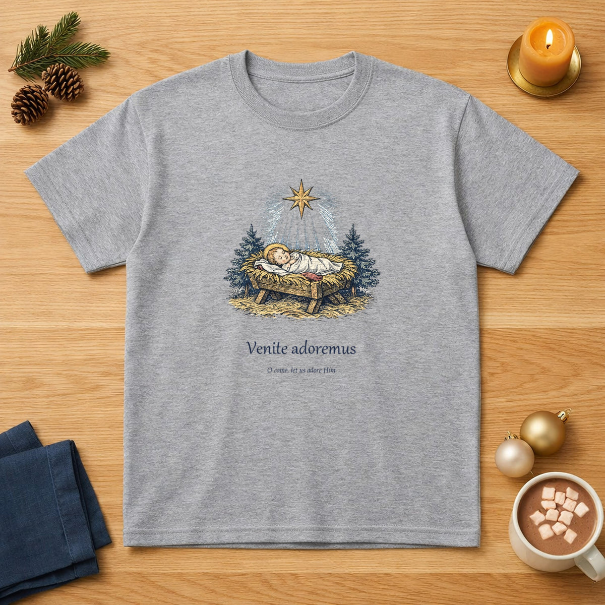 Venite Adoremus Nativity Tee
