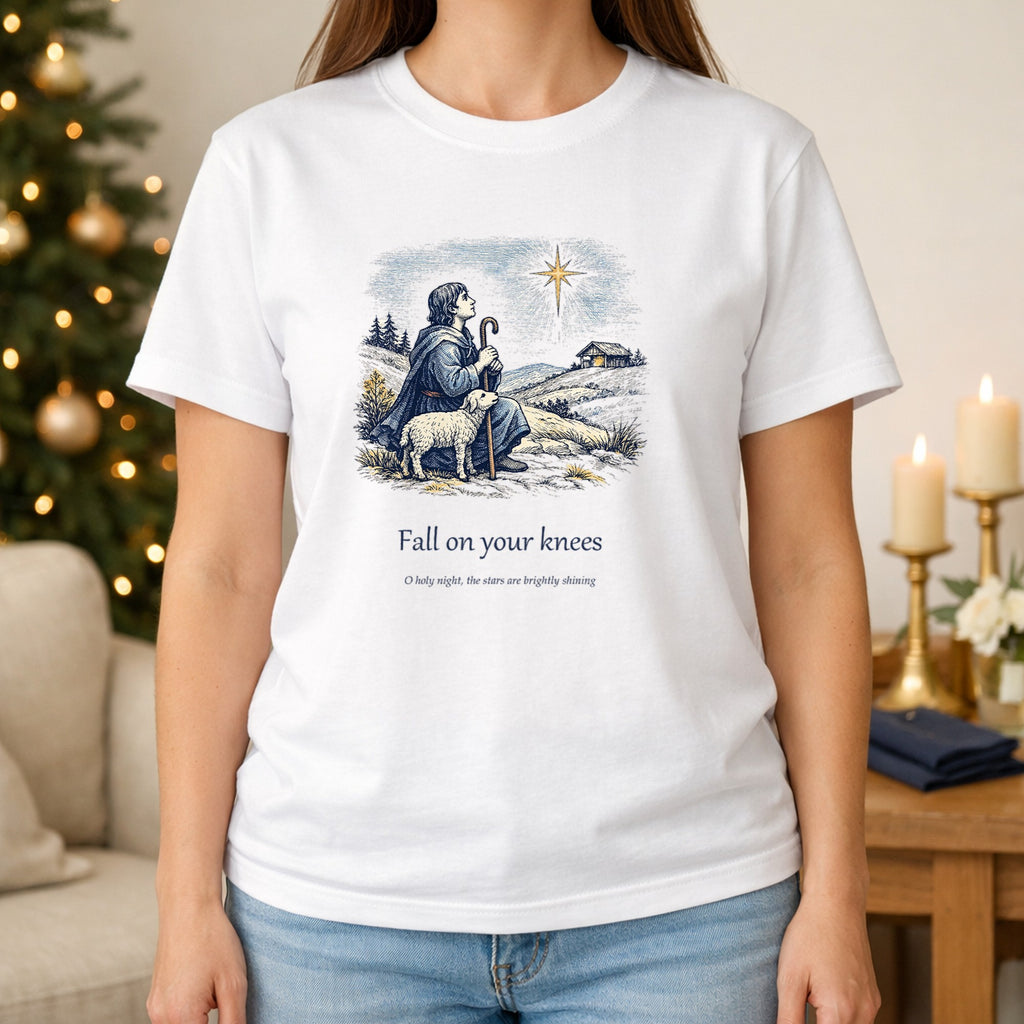 Fall on Your Knees – O Holy Night Christmas Tee