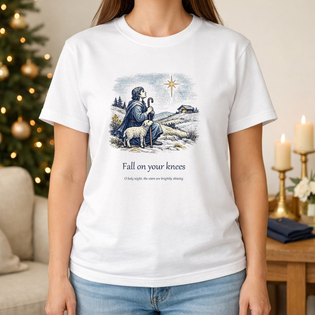 Fall on Your Knees – O Holy Night Christmas Tee
