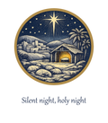 Design preview - Silent Night Christmas sweatshirt print design with Bethlehem and the Star